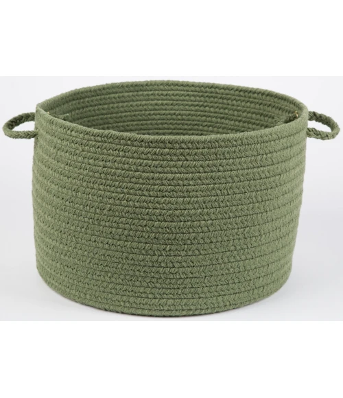 Rhody Solid Poly Olive S017 18 in. X 12 in. Basket Rug