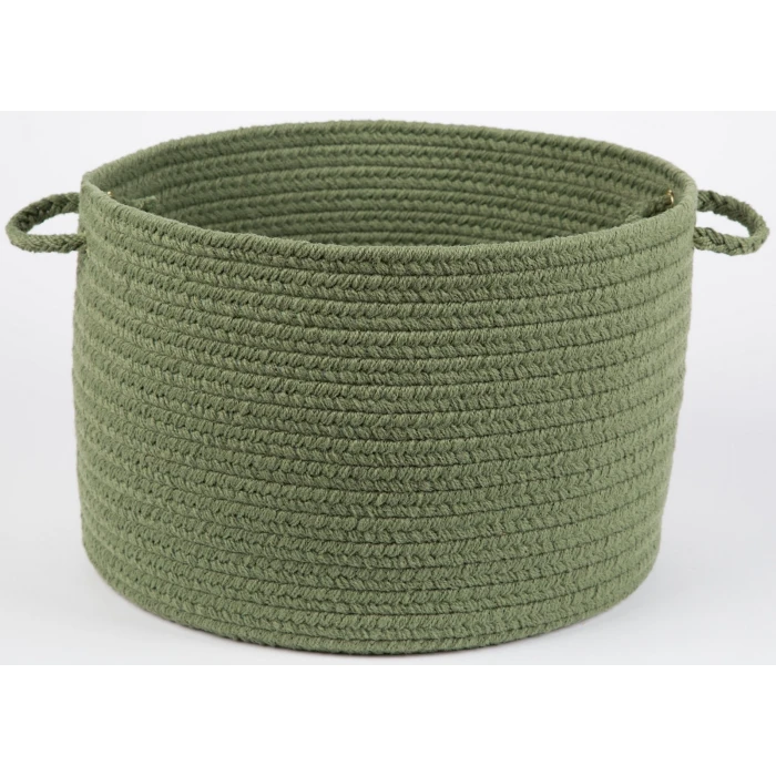 Rhody Solid Poly Olive S017 18 in. X 12 in. Basket Rug
