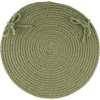 Rhody Solid Poly Olive S017 15 in. X 15 in. Chair Pad Braided Rug