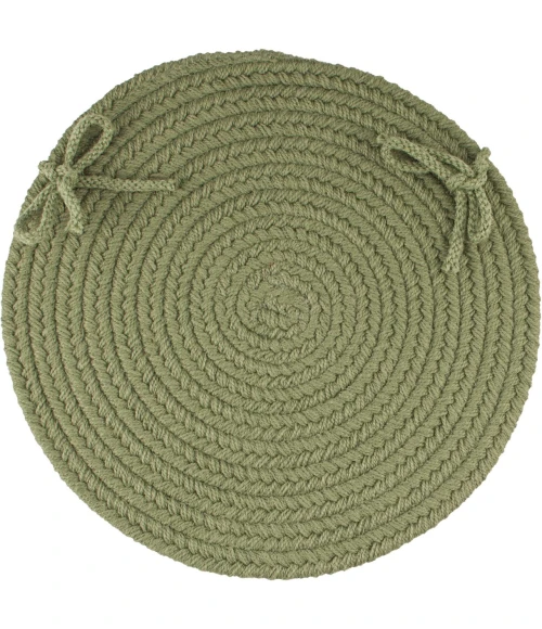 Rhody Solid Poly Olive S017 15 in. X 15 in. Chair Pad Rug