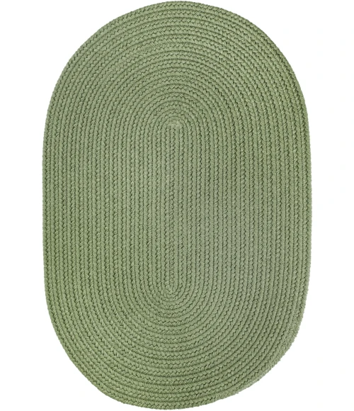 Rhody Solid Poly Olive S017 10 ft. X 13 ft. Oval Rug