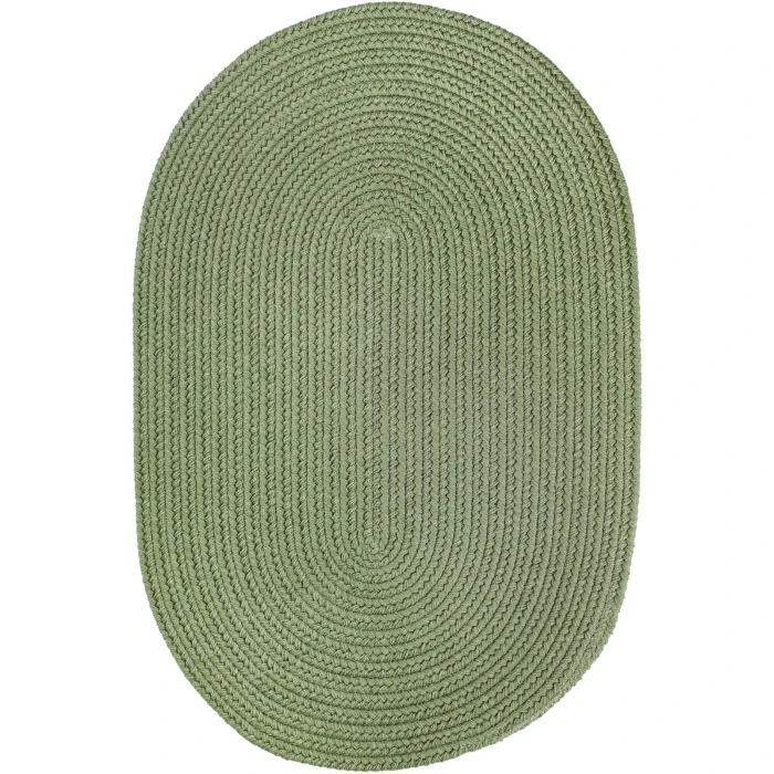 Rhody Solid Poly Olive S017 5 ft. X 8 ft. Oval Rug