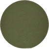 Rhody Solid Poly Olive S017 10 ft. X 10 ft. Round Braided Rug