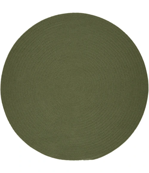 Rhody Solid Poly Olive S017 10 ft. X 10 ft. Round Rug