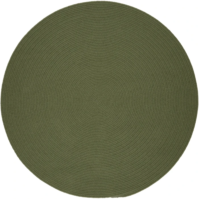Rhody Solid Poly Olive S017 4 ft. X 4 ft. Round Rug