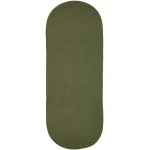 Rhody Solid Poly Olive S017 2 ft. X 4 ft. Oval Runner Braided Rug