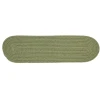 Rhody Solid Poly Olive S017 8 in. X 28 in. Stair Tread Braided Rug