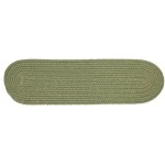 Rhody Solid Poly Olive S017 8 in. X 28 in. Stair Tread Set-of-13 Braided Rug