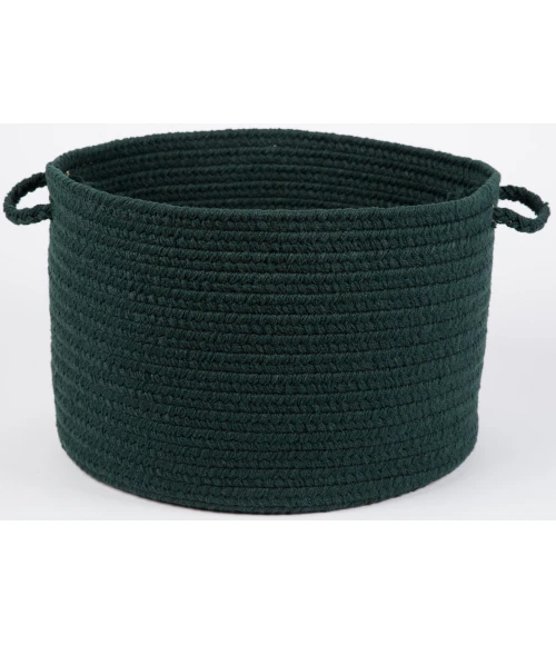 Rhody Solid Poly Spruce Green S018 18 in. X 12 in. Basket Rug