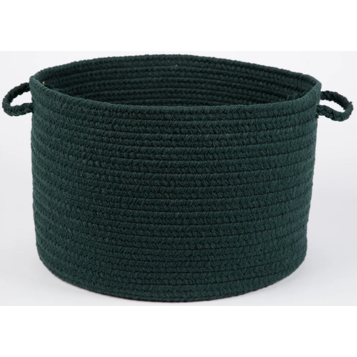 Rhody Solid Poly Spruce Green S018 18 in. X 12 in. Basket Rug