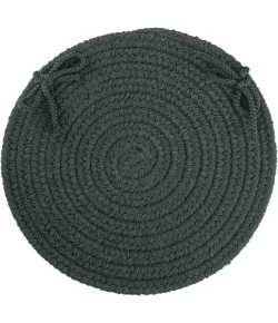 Rhody Solid Poly Spruce Green S018 15 in. X 15 in. Chair Pad Set-of-4 Braided Rug