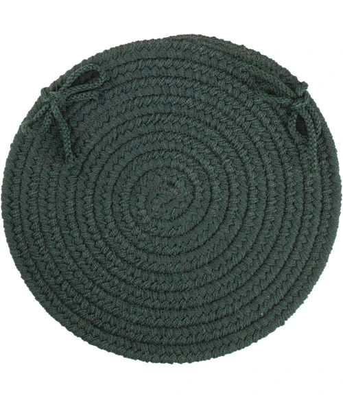 Rhody Solid Poly Spruce Green S018 15 in. X 15 in. Chair Pad Set-of-4 Rug