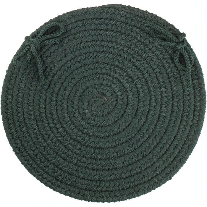 Rhody Solid Poly Spruce Green S018 15 in. X 15 in. Chair Pad Rug