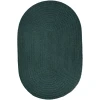 Rhody Solid Poly Spruce Green S018 5 ft. X 8 ft. Oval Braided Rug