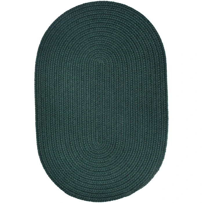 Rhody Solid Poly Spruce Green S018 2 ft. X 3 ft. Oval Rug