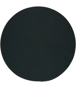 Rhody Solid Poly Spruce Green S018 4 ft. X 4 ft. Round Braided Rug