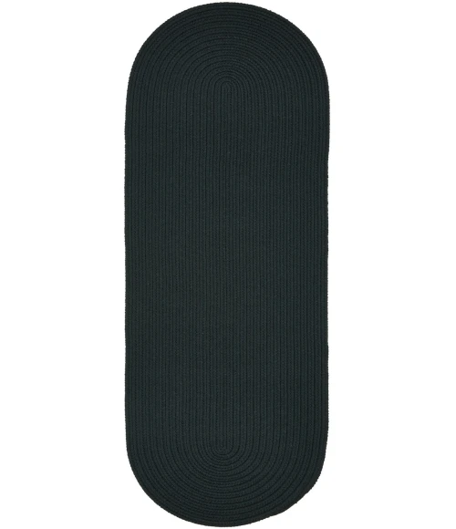 Rhody Solid Poly Spruce Green S018 2 ft. X 8 ft. Oval Runner Rug