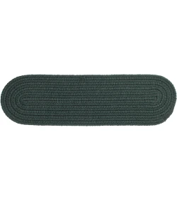 Rhody Solid Poly Spruce Green S018 8 in. X 28 in. Stair Tread Braided Rug