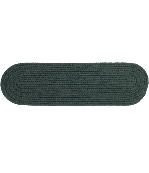 Rhody Solid Poly Spruce Green S018 8 in. X 28 in. Stair Tread Rug