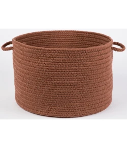 Rhody Solid Poly Almond S019 18 in. X 12 in. Basket Braided Rug