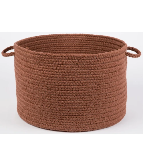 Rhody Solid Poly Almond S019 18 in. X 12 in. Basket Rug