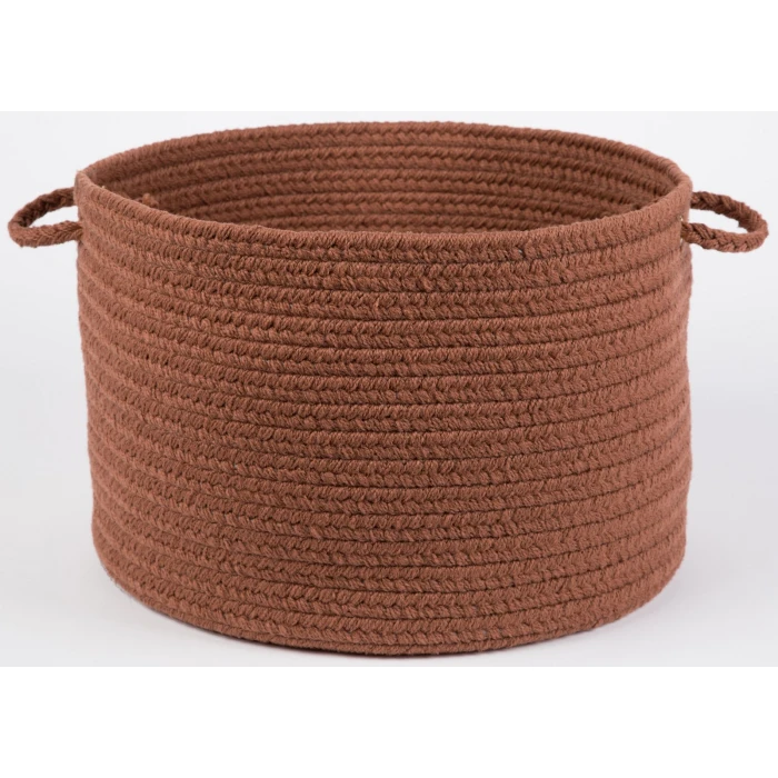 Rhody Solid Poly Almond S019 18 in. X 12 in. Basket Rug