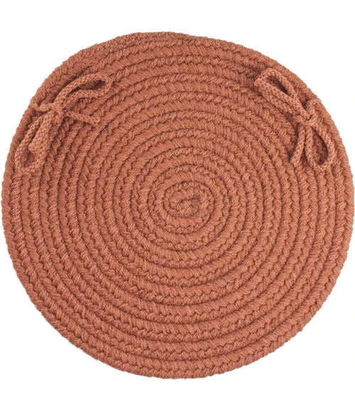 Rhody Solid Poly Almond S019 15 in. X 15 in. Chair Pad Rug