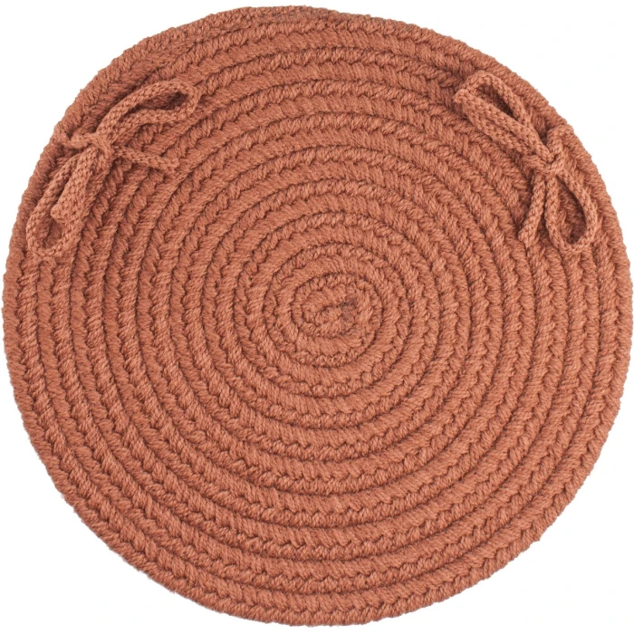 Rhody Solid Poly Almond S019 15 in. X 15 in. Chair Pad Set-of-4 Rug