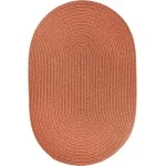 Rhody Solid Poly Almond S019 10 ft. X 13 ft. Oval Braided Rug
