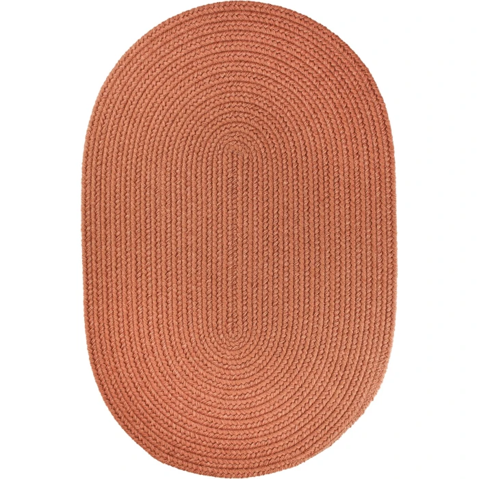 Rhody Solid Poly Almond S019 10 ft. X 13 ft. Oval Rug