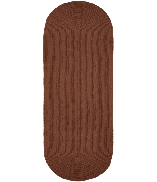 Rhody Solid Poly Almond S019 2 ft. X 6 ft. Oval Runner Rug