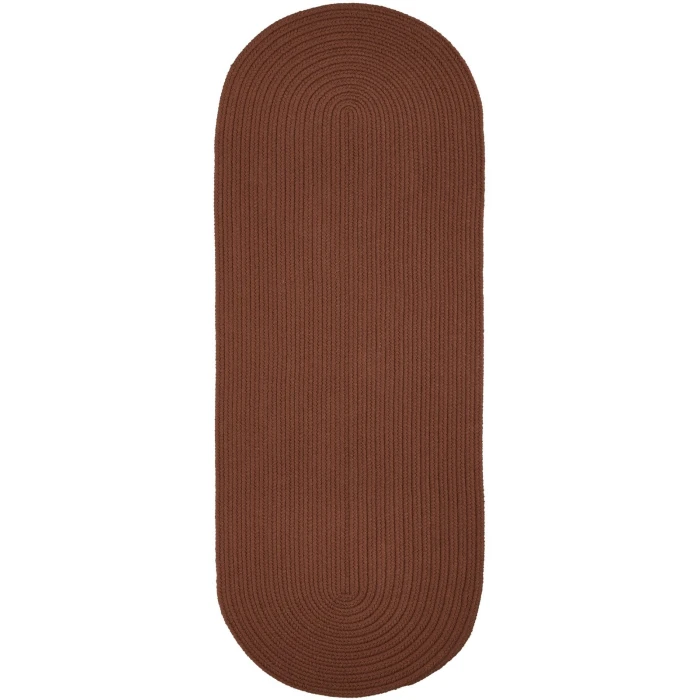 Rhody Solid Poly Almond S019 2 ft. X 4 ft. Oval Runner Rug