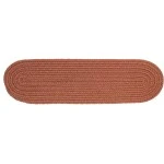 Rhody Solid Poly Almond S019 8 in. X 28 in. Stair Tread Set-of-13 Braided Rug