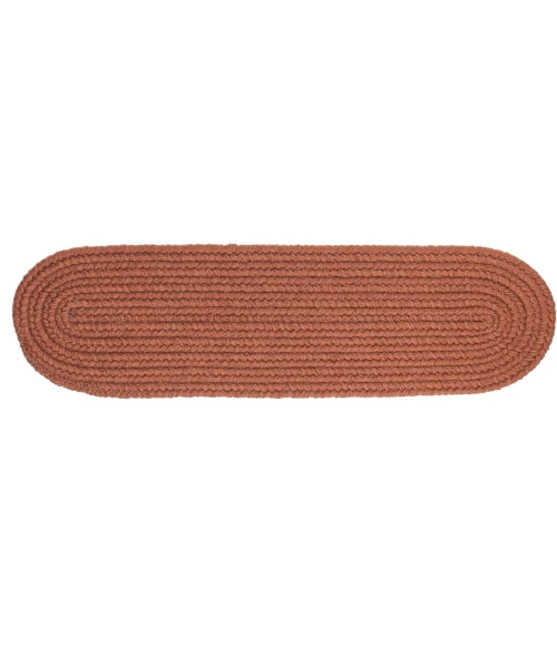 Rhody Solid Poly Almond S019 8 in. X 28 in. Stair Tread Set-of-13 Rug