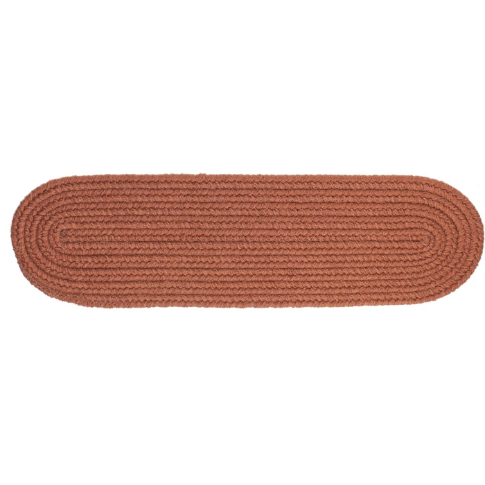 Rhody Solid Poly Almond S019 8 in. X 28 in. Stair Tread Set-of-13 Rug