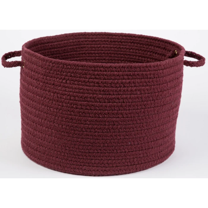 Rhody Solid Poly Burgundy S022 18 in. X 12 in. Basket Rug