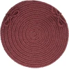 Rhody Solid Poly Burgundy S022 15 in. X 15 in. Chair Pad Braided Rug