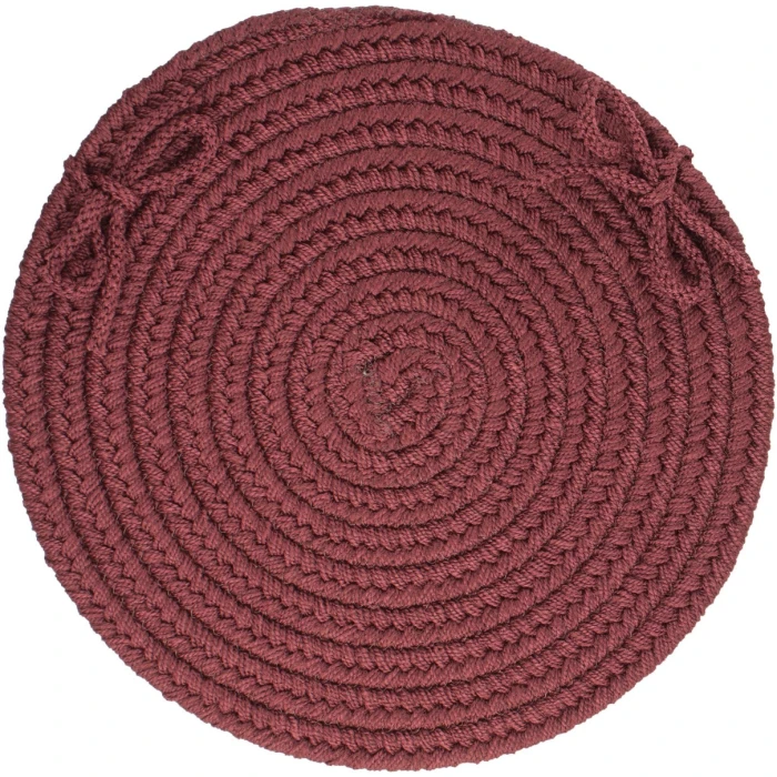 Rhody Solid Poly Burgundy S022 15 in. X 15 in. Chair Pad Set-of-4 Rug