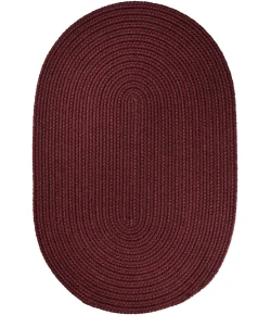 Rhody Solid Poly Burgundy S022 5 ft. X 8 ft. Oval Braided Rug