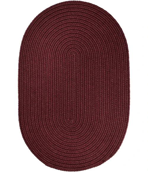 Rhody Solid Poly Burgundy S022 5 ft. X 8 ft. Oval Rug
