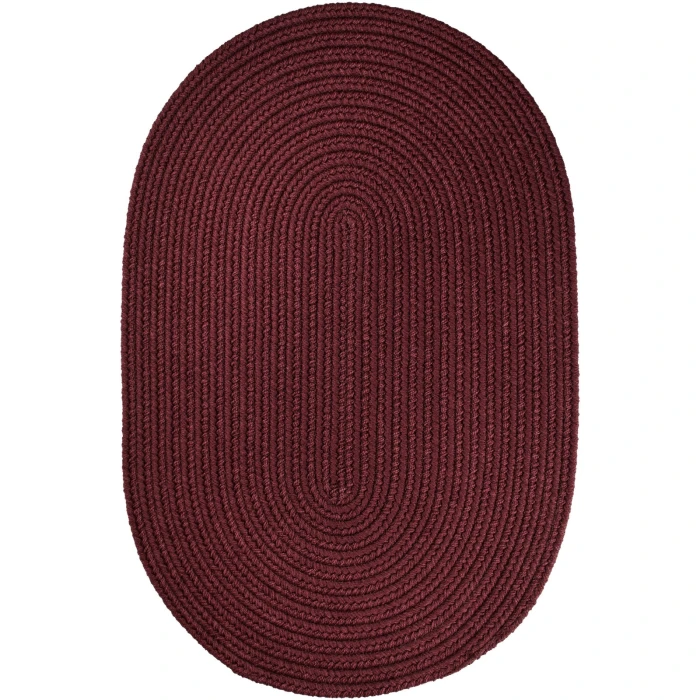 Rhody Solid Poly Burgundy S022 3 ft. X 5 ft. Oval Rug