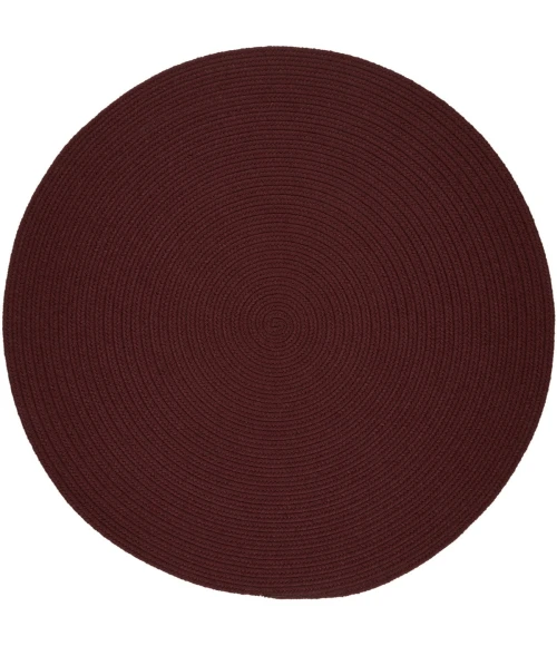 Rhody Solid Poly Burgundy S022 6 ft. X 6 ft. Round Rug