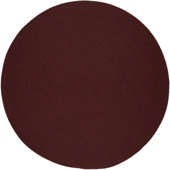Rhody Solid Poly Burgundy S022 4 ft. X 4 ft. Round Rug