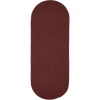 Rhody Solid Poly Burgundy S022 2 ft. X 4 ft. Oval Runner Braided Rug