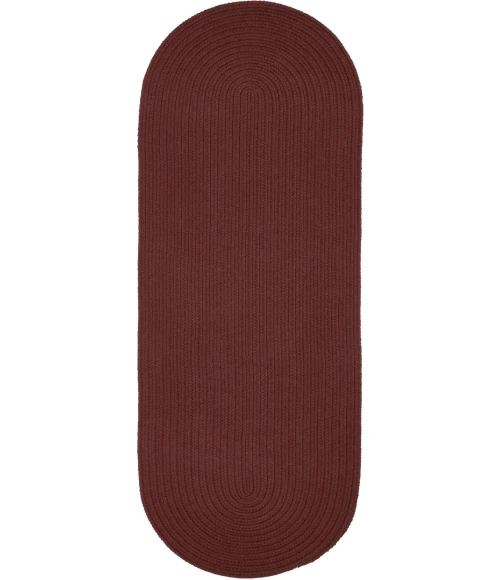 Rhody Solid Poly Burgundy S022 2 ft. X 8 ft. Oval Runner Rug