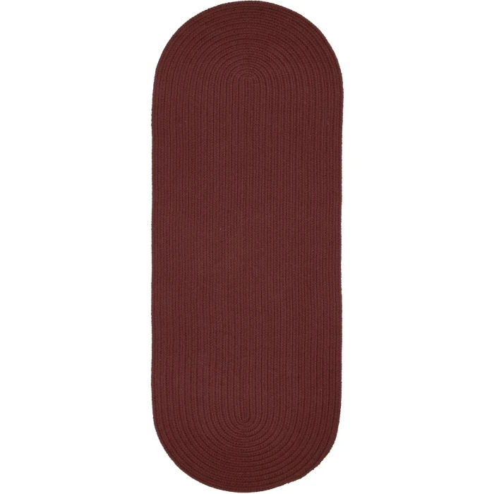 Rhody Solid Poly Burgundy S022 2 ft. X 4 ft. Oval Runner Rug