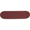 Rhody Solid Poly Burgundy S022 8 in. X 28 in. Stair Tread Braided Rug