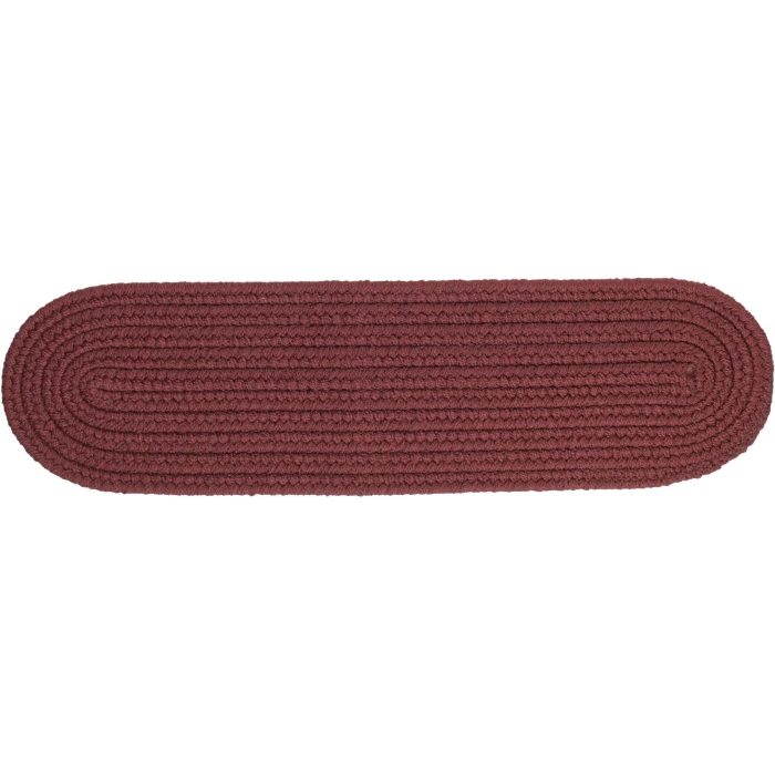 Rhody Solid Poly Burgundy S022 8 in. X 28 in. Stair Tread Rug