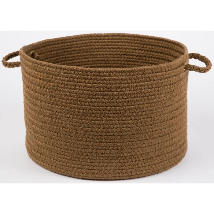 Rhody Solid Poly Lt. Brown S025 18 in. X 12 in. Basket Rug