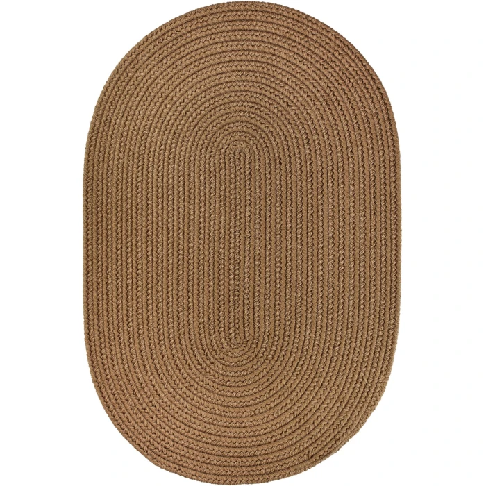 Rhody Solid Poly Lt. Brown S025 2 ft. X 3 ft. Oval Rug